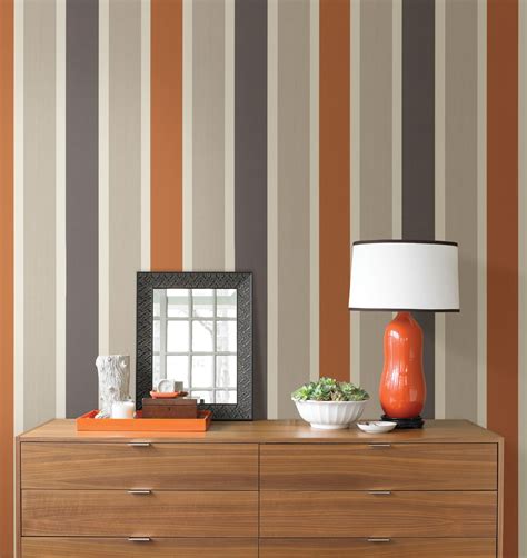 Stylish Kids Wallpaper Border in Orange and Gray