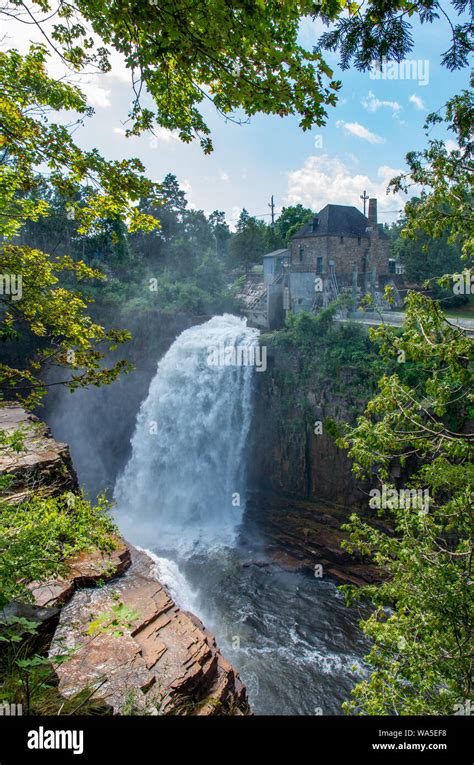 Waterfalls At Ausable Chasm Ny Stock Photo Alamy