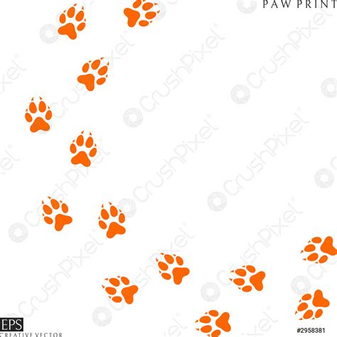 Fox paw prints Silhouette - stock vector 2958381 | Crushpixel
