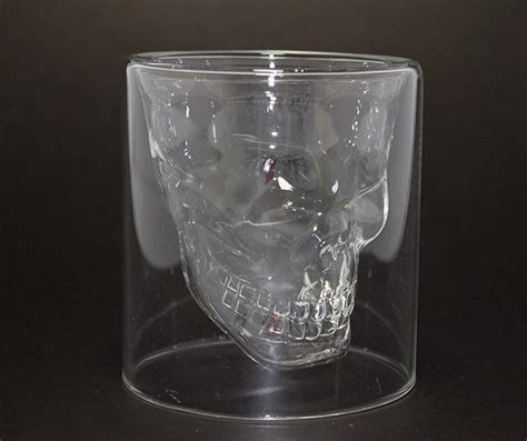 Skull Cup Kuru Kafa Cam Viski Bardağı 10 Cm Toptan İçki Kanyak Mataraları Ve Seti