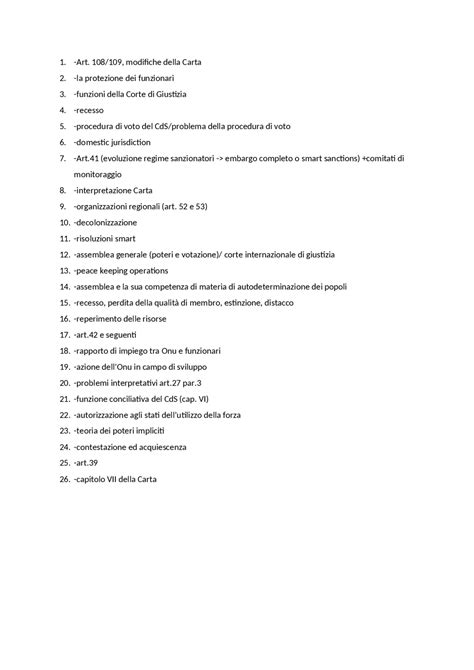 Diritto Delle Organizzazioni Internazionali