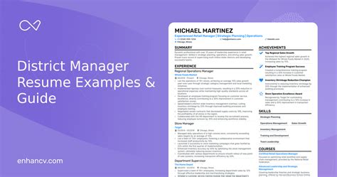 10 District Manager Resume Examples And Guide For 2024