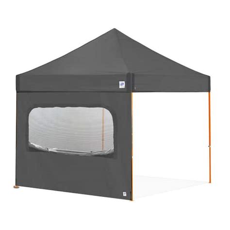 E Z Up 10 Ft X 10 Ft Steel Gray Light Duty Sidewalls With Mesh Windows And Straight Leg