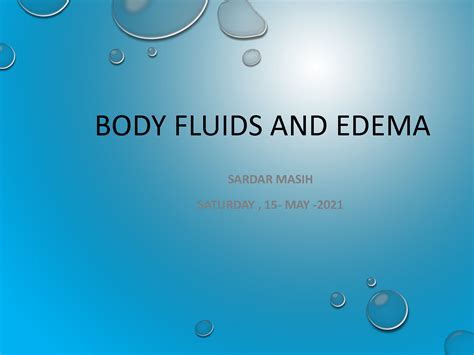 Solution Body Fluids And Edema My Studypool