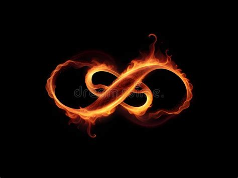 Fire Infinity Symbol With Neon Counter Stock Vector Illustration Of