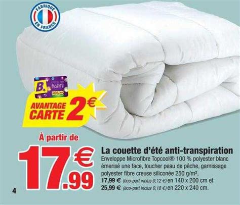 Promo La Couette D T Anti Transpiration Chez Bazarland Icatalogue Fr