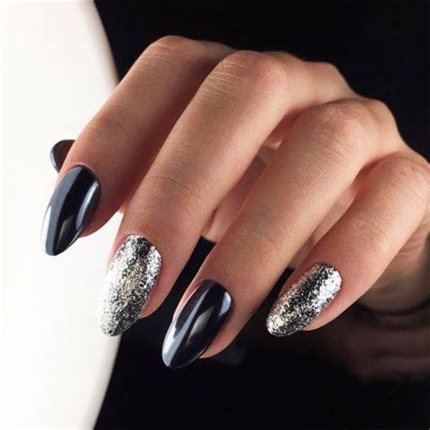 33 Black Glitter Nails Designs That Are More Glam Than Goth Manicure