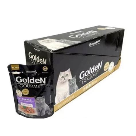 Sachê Golden Gatos Gourmet 70g Ração úmida Caixa 12 unidades