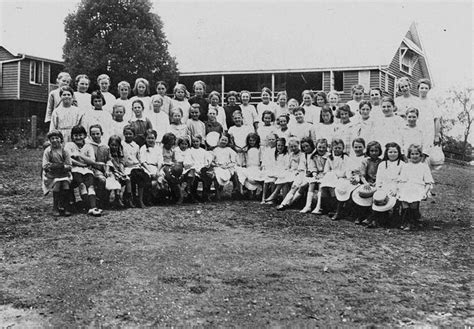 Group Of Schoolchildren Outside The Kilcoy School Kilcoy Queensland