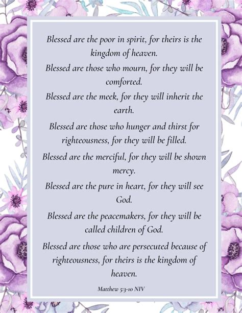 Free Beatitudes Printable Printable Templates