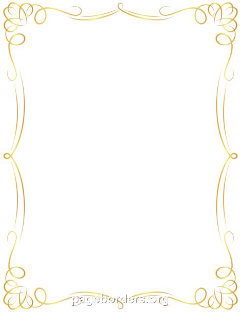 Golden Border: Clip Art, Page Border, and Vector Graphics