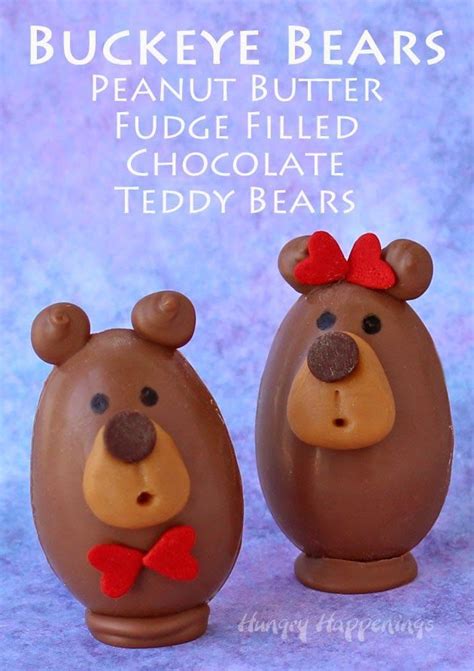 Buckeye Bears Peanut Butter Fudge Filled Chocolate Teddy Bears