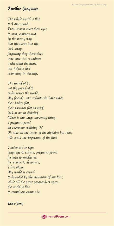 language poem  erica jong
