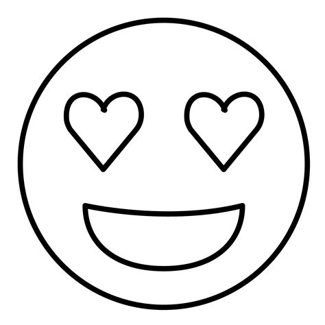 Smiling Face with Heart Eyes Emoji coloring page - ColouringPages