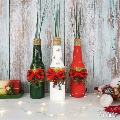 Garrafas Decoradas Para O Natal - Enfeites de Natal com Garrafas Decoradas - Como fazer em casa