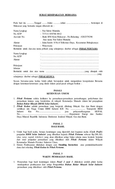 detail contoh surat perjanjian suami istri koleksi nomer