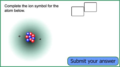 Solved Complete the ion symbol for the atom below. Submit | Chegg.com