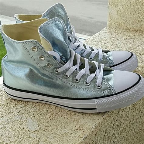 Converse | Shoes | Rare Nwt Converse Metallic Baby Blue High Tops | Poshmark