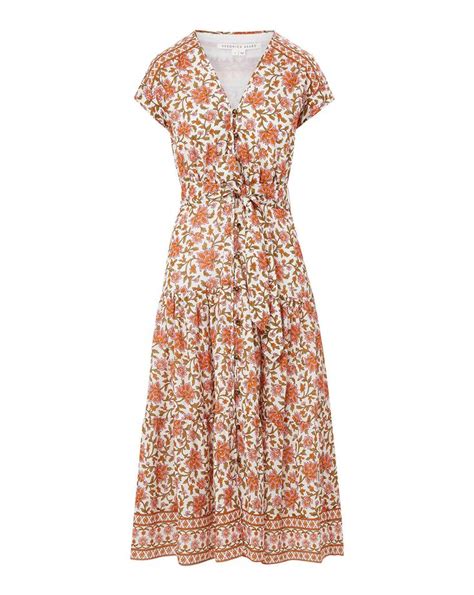 Lexington Floral Block Print Dress Veronica Beard Print Dress