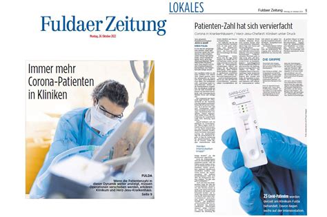 Fuldaer Zeitung Patientenzahl Vervierfacht Corona Setzt Kliniken In