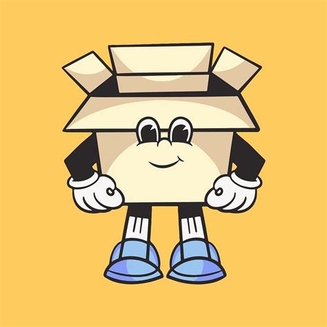 Box character, colorful retro illustration | Free Photo Illustration ...