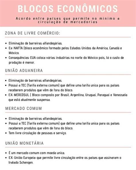 Mapa mental de Blocos Econômicos | Blocos econômicos, Estudos para o ...