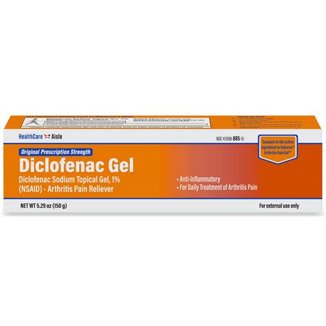 HealthCareAisle Diclofenac Gel 1 Arthritis Pain Relief 150 G Tube