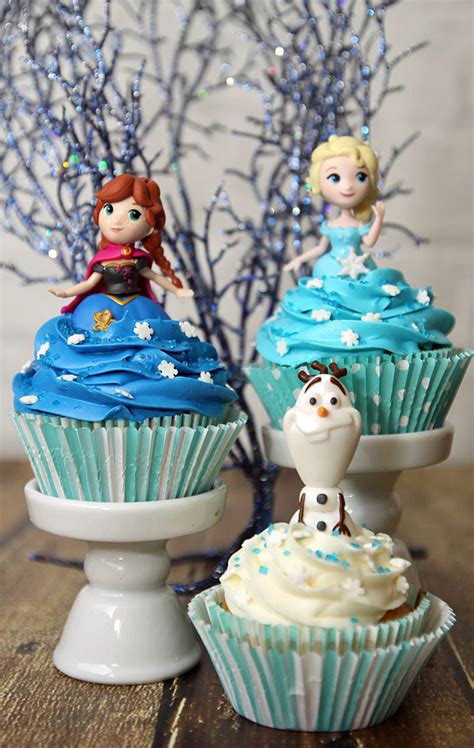 Easy Diy Frozen Cupcake Idea With Elsa Olaf And Anna Sweet Party Place