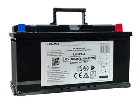 ULTRAMAX 12V 100AH Lithium Fer Phosphate LiFePO4 Batterie Smart