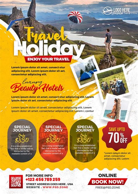 Holiday Travel Agency Flyer Design PSD PSD Zone Free Psd Flyer Free