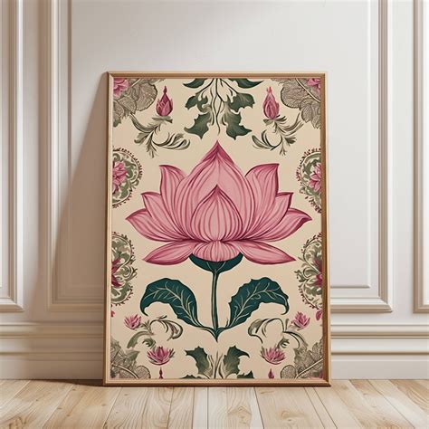 indian folk art lotus print  home decor bohemian home inspiration