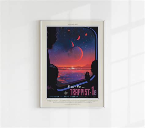 Nasa Jpl Travel Poster Trappist 1e Home Decor Art Deco Etsy Uk