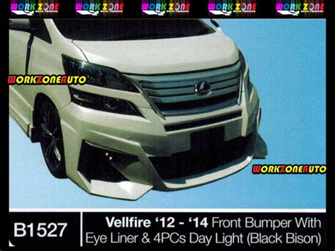 B Toyota Vellfire Fiber Front Bumper With Eye Liner Pcs