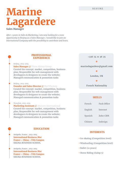 Simple Resume Template Different Resume · Mycvfactory