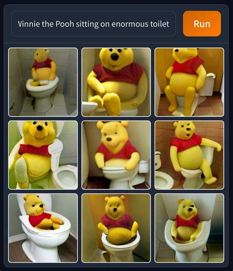 Winnie The Pooh Sitting On Enormous Toilet Rdallemini