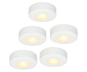 Set Van 5 LED Opbouwspots Pavo Wit 3 Watt 2700K