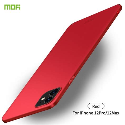 For IPhone 12 12 Pro MOFI Frosted PC Ultra Thin Hard Case Red