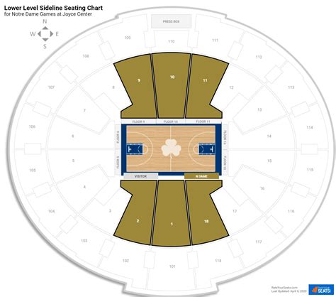 Notre Dame Seating Chart With Rows And Seat Numbers