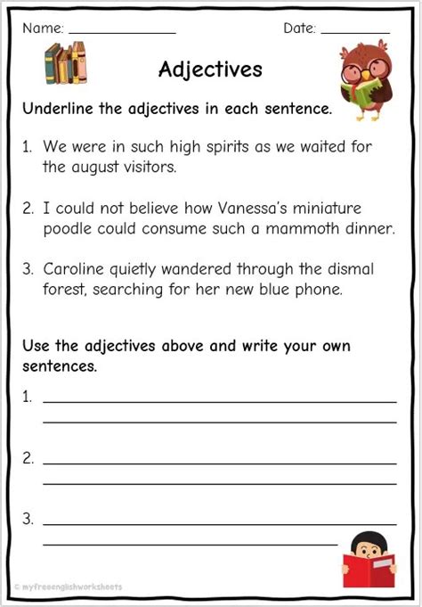 Free Adjective Printable Worksheet Download Free Adjective Printable Worksheet Png Images Free