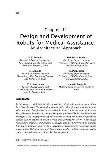 (PDF) Design and Development of Robots for Medical Assistance