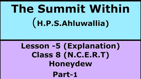 The Summit Within Class English Honeydew Chapter Youtube