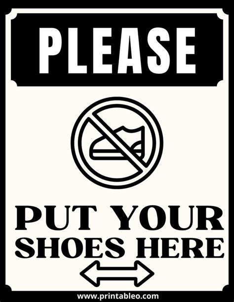 53+ Printable Please Remove Your Shoes Sign