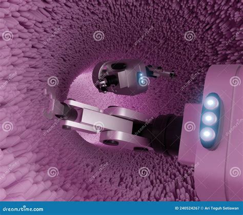 Gatrobots Inside Of Human Intestinal Tract Stock Illustration