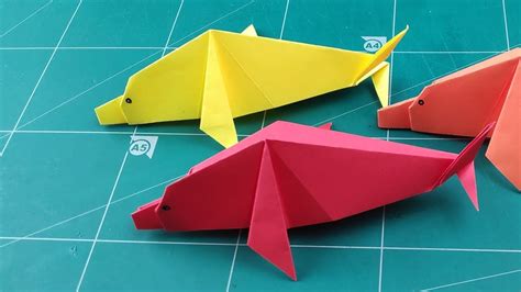 3d Dolphin How To Fold Dolphin Craft For Kids Diy Origami Tutorial