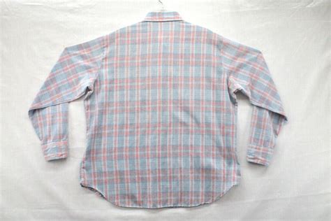 S Montgomery Ward Long Sleeve Mens Shirt Xl Plaid Gem