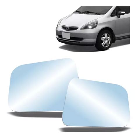 Par Lente Azul Espelho Retrovisor Honda Fit 03 A 08 Pisc