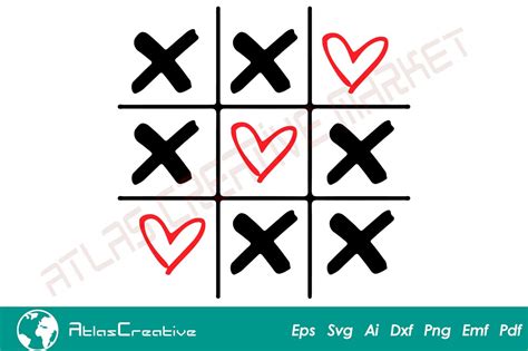 Tic Tac Toe Game Svg Valentines Svg Love Always Wins Etsy