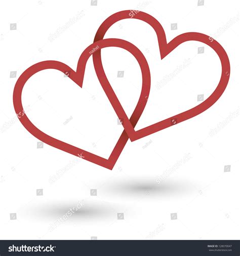 Two Hearts Connected Vector 스톡 벡터로열티 프리 128070047 Shutterstock