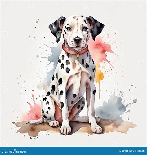 Watercolor Dalmatian Body Clipart with Strap. AI Generative Stock Image ...