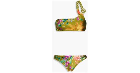 Zimmermann Tropicana Floral Print Bikini In Yellow Lyst